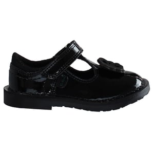 Patadas T-Bar Flutter Kids Black Shoes