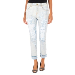 Pantalon Tejano Largo corte del bajo recto 10DBF0667 mujer