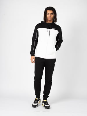 Champion Sudadera Zip-Hoodie del hombre negro, Blanco