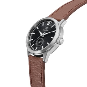 Reloj automático Heritor Argento con correa de piel