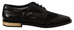 Zapatos de tacón con alas transparentes de cuero negro para mujer de Dolce & Gabbana