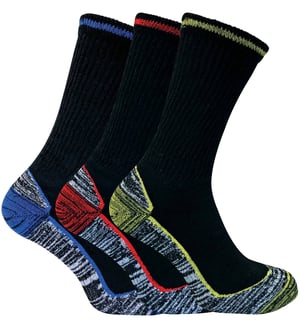 Calcetines de trabajo de bambú transpirables y resistentes para hombre para botas con puntera de acero