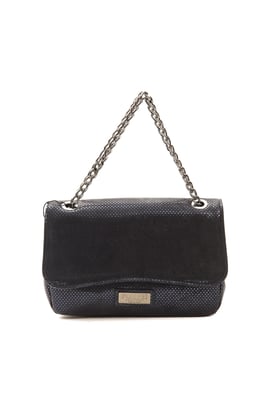 Bolso de hombro de cuero azul Pompei Donatella para mujer