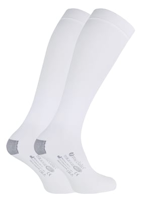 Medalin Saphena - 2 Pack Medias Anti Embolia Por Debajo de la Rodilla | Calcetines de Compresión Graduada Unisex - Blanco