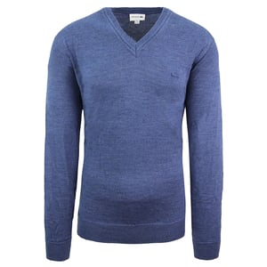 Suéter azul de lana lacoste para hombre