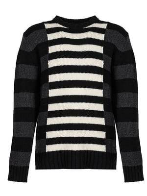 Les Hommes Suéter del hombre negro, Blanco, Gris