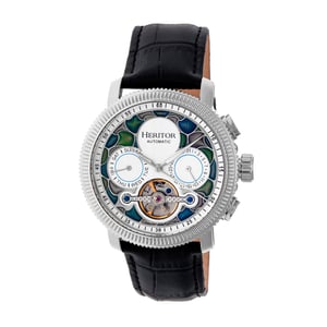 Reloj de Hombre Heritor Automático Aura con Correa de Cuero Semi-Esqueleto