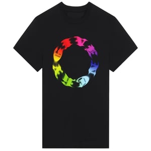 Camiseta negra extragrande con logo circular de Givenchy