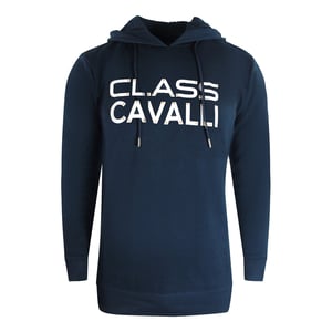Cavalli Class Reverse Logo sudadera con capucha azul marino