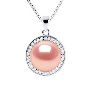 Sol Collar de agua dulce Pearl White 9-10 mm 925