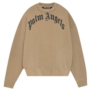 Sudadera beige con logo curvado GD de Palm Angels