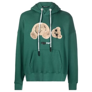 Palm Angels Kill The Bear Logo sudadera con capucha verde bosque