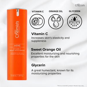 skinChemists Crema hidratante nocturna de vitamina C para hombres 50ml