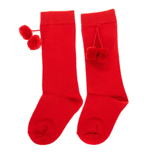 Calcetines largos con borlitas 17I25002 bebé