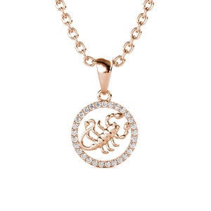 Colgantes del zodiaco Escorpio: oro rosa y cristal