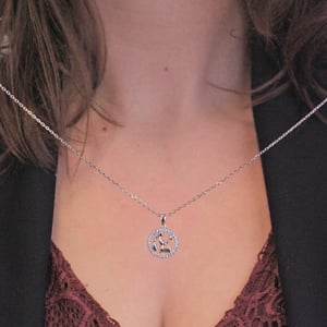 Colgantes del zodiaco Virgo - Plata y cristal