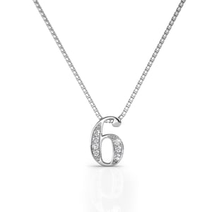 Colgantes Número 6 - Plata y Cristal