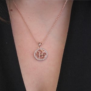 Colgantes del zodiaco Capricornio - Oro rosa y cristal