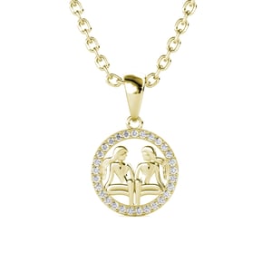 Colgantes del zodiaco Géminis: oro y cristal
