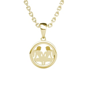 Colgantes del zodiaco Géminis: oro y cristal