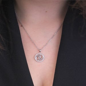 Colgantes del zodiaco Piscis - Plata y cristal