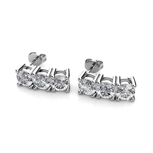 Pendientes Tri - Plata y Cristal