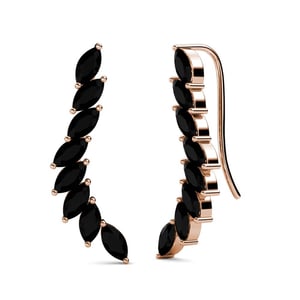 Pendientes Clematis - Oro rosa y negro