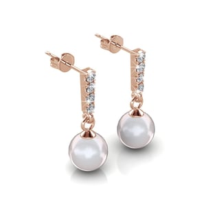 Pendientes Mercury - Oro rosa y cristal