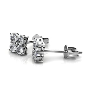 Pendientes cuadrados dulces - Plata y cristal
