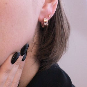 Anillos Pendientes - Oro Rosa y Cristal