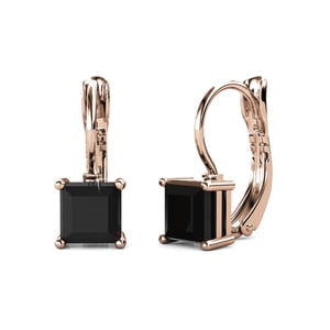 Pendientes cuadrados en oro rosa y negro
