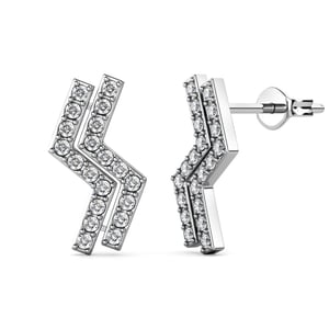 Pendientes Brontide - Plata y Cristal