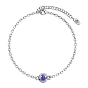 Pulseras con piedras de nacimiento: plata y morado