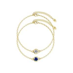 Pulseras con piedras de nacimiento: oro, cristal y azul