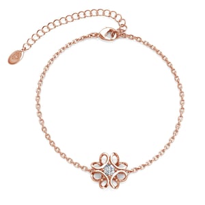 Pulseras de narcisos en oro rosa y cristal