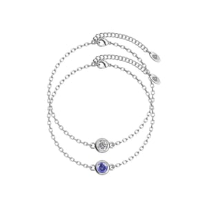 Pulseras con piedras de nacimiento: plata, cristal y morado