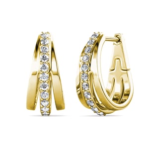 Conjuntos de aros Aurielle: oro y cristal