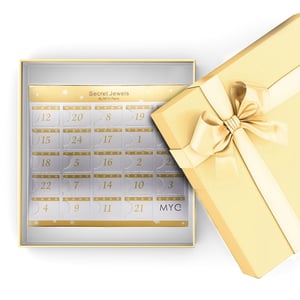 Calendario de adviento 12 joyas, 11 perlas y 1 sorpresa - Oro y Cristal