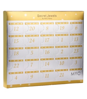 Calendario de adviento 12 joyas, 11 perlas y 1 sorpresa - Oro y Cristal