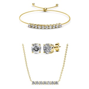 Conjuntos Mary Crystal Mia - Oro y Cristal