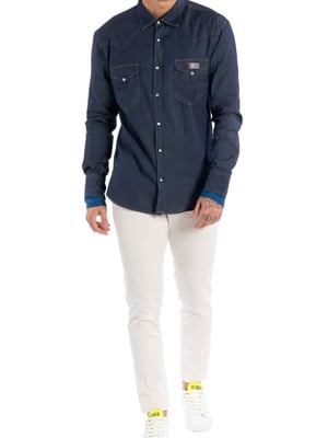 Takeshy Kurosawa Camisa Rodeo del hombre azul oscuro