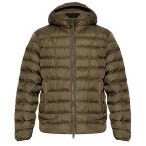Diesel Chaqueta acolchada con capucha lisa verde caqui