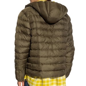 Diesel Chaqueta acolchada con capucha lisa verde caqui