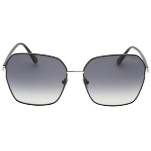 Tom Ford Claudia-02 Gafas de sol negras brillantes con lentes polarizadas ahumadas
