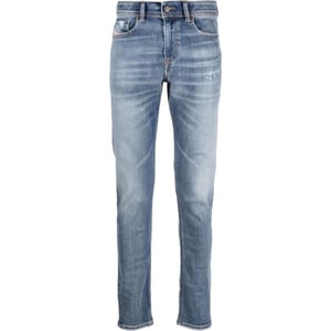 Diesel 1979 Sleenker Vaqueros lisos de mezclilla azul claro descoloridos