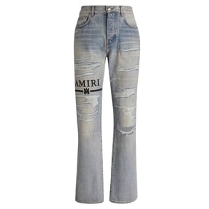 Vaqueros Amiri MA Bar Logo corte recto en denim azul índigo piedra