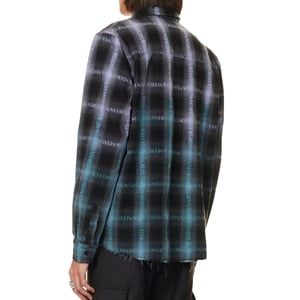 Camisa morada a cuadros de manga larga Amiri