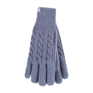 Guantes térmicos de invierno de mujer de punto por cable con forro polar de 2,3 Tog