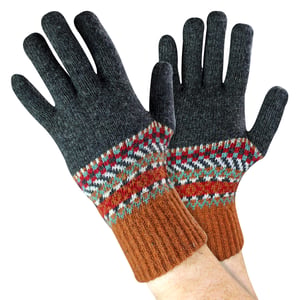 Guantes de lana para hombre | Guantes de invierno Fairisle lindo para el clima frío