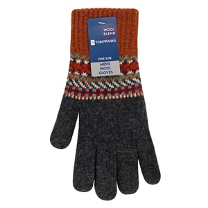 Guantes de lana para hombre | Guantes de invierno Fairisle lindo para el clima frío